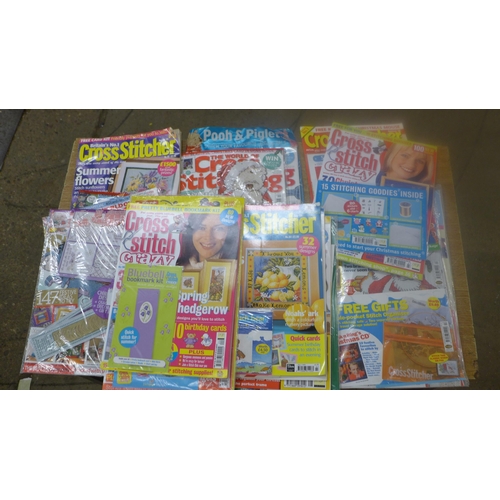 2298 - Two boxes of cross stitch magazines