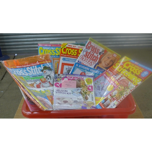 2298 - Two boxes of cross stitch magazines