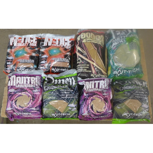 2308 - 2 Boxes of assorted ground bait including N-Tice, Voodoo, Omen and Mantra (approx. 17 kg)