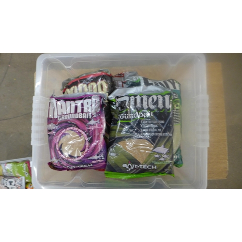 2308 - 2 Boxes of assorted ground bait including N-Tice, Voodoo, Omen and Mantra (approx. 17 kg)