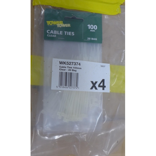 2321 - A quantity of approximately 12000 100mm clear cable ties