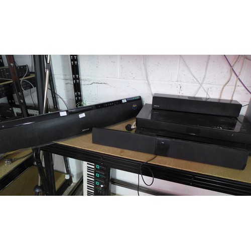 2158 - A quantity of assorted sound bars including-  Samsung wireless sub (HT-X81-R/XEU), A Orbit sound, (M... 