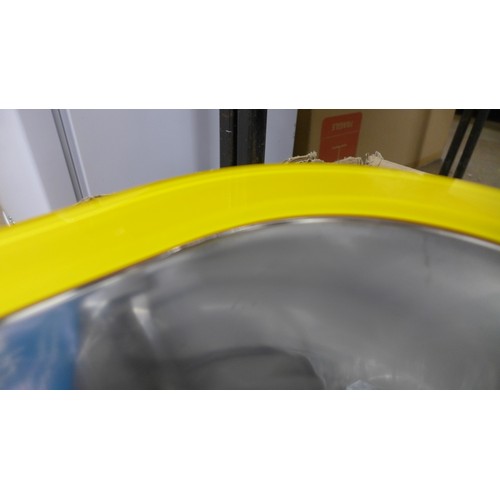 2316 - A boxed yellow glass topped kitchen sink