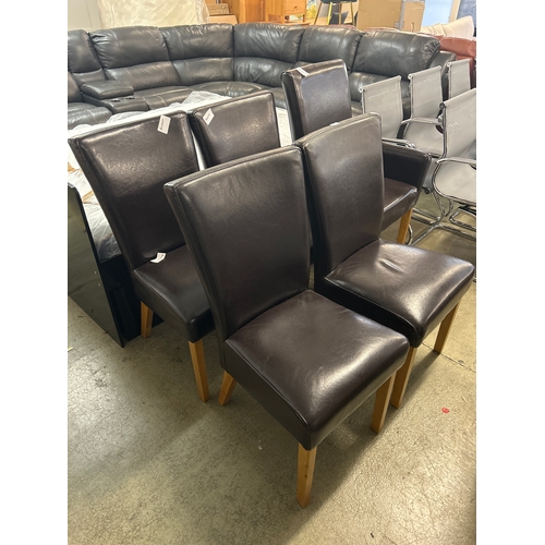 1573 - Five leather dining chairs