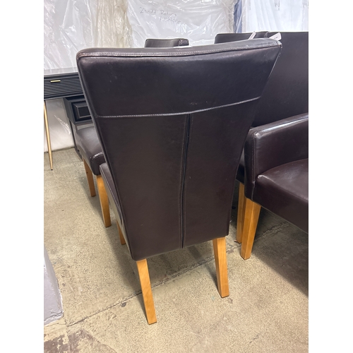 1573 - Five leather dining chairs