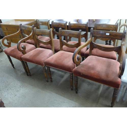 258 - A set of eight George IV mahogany dining chairs