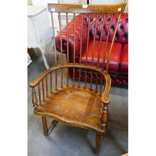 81C - A 19th Century primitive elm and beech Scottish Windsor chair