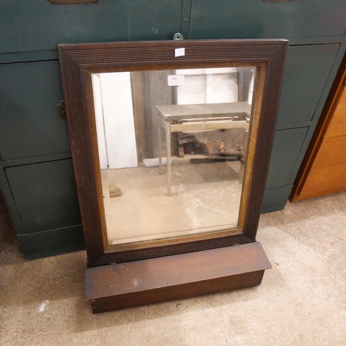 379 - An Edward VII oak wall hanging hall mirror