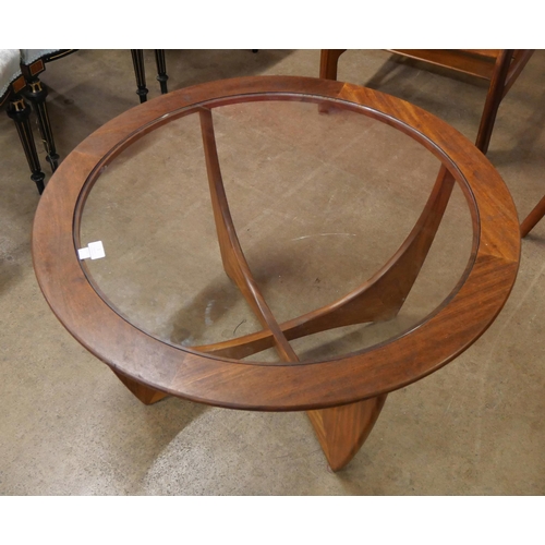 1 - A G-Plan Astro teak and glass topped circular coffee table