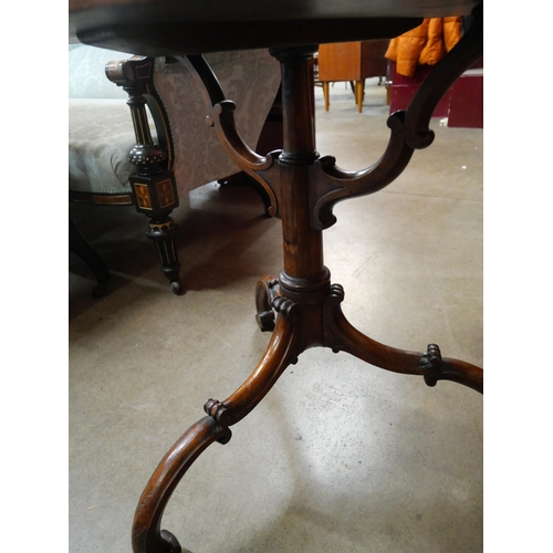 107 - A Chippendale Revival inlaid mahogany tripod table