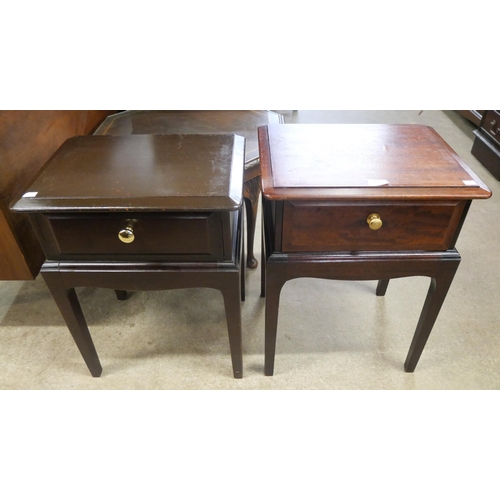 156 - A pair of Stag Minstrel mahogany bedside tables