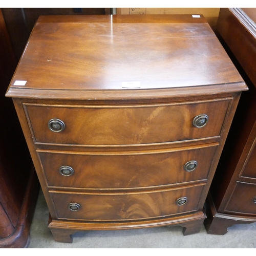 168 - A George III style Bevan Funnell mahogany bow front chest of drawers