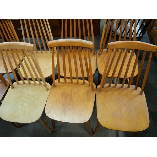 30 - A Harlequin set of ten beech kitchen chairs