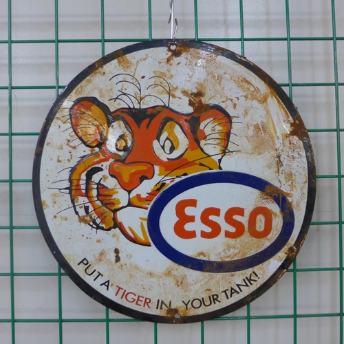 347 - An enamelled metal Esso advertising sign