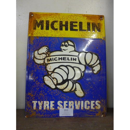 351 - An enamelled metal Michelin advertising sign