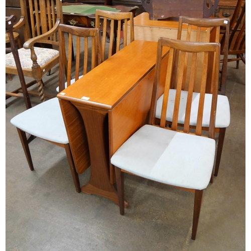37 - A G-Plan Fresco teak drop-leaf table and four chairs