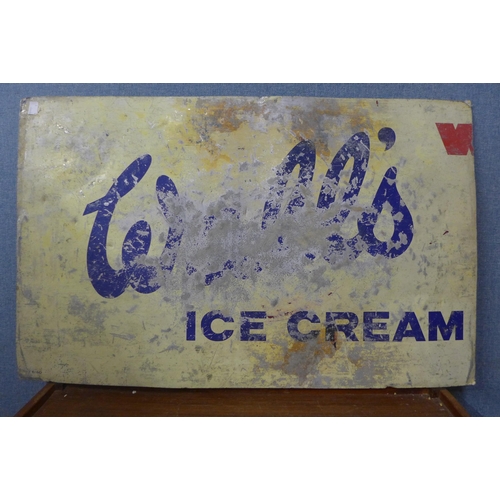 376 - Two metal Walls Ice Cream advertising signs