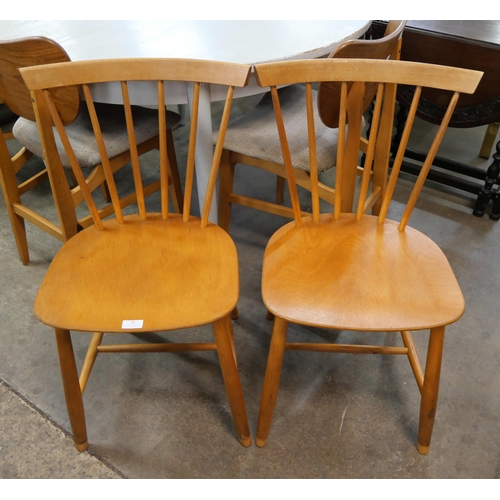 41 - A pair of beech kitchen chairs