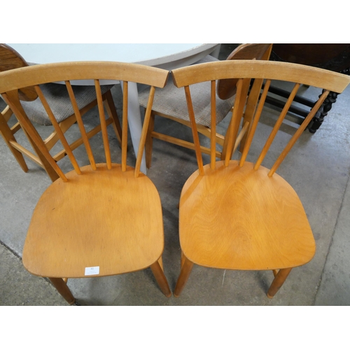 41 - A pair of beech kitchen chairs