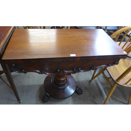 131 - A George IV mahogany rectangular fold over tea table
