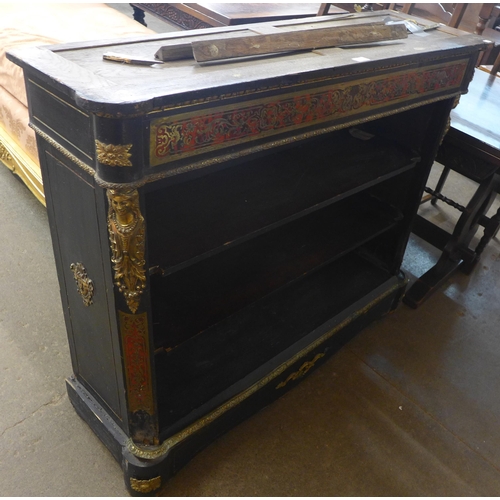 135 - A 19th Century French ebonised, Boulle work anb ormolu mounted open bookcase
