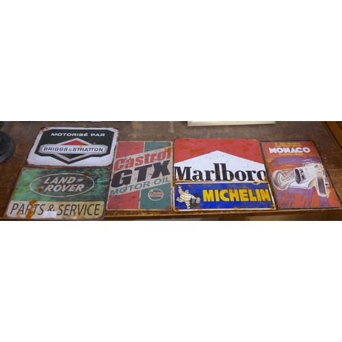335 - Five tin advertising signs