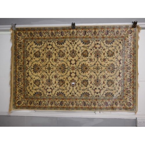 1313 - A gold cashmere rug with all over floral design 170x120cm