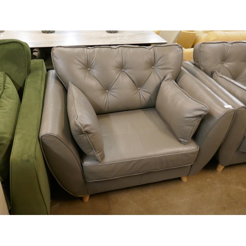1381 - A Hoxton mink leather love seat RRP £1539