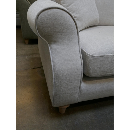 1384 - Light stone upholstered two seater sofa