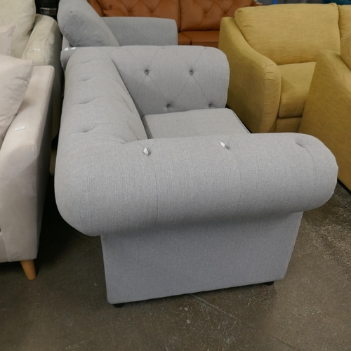 1392 - A grey upholstered Chesterfield loveseat