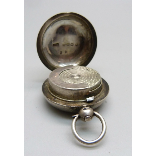 1001 - A Victorian silver sovereign case, Birmingham 1893