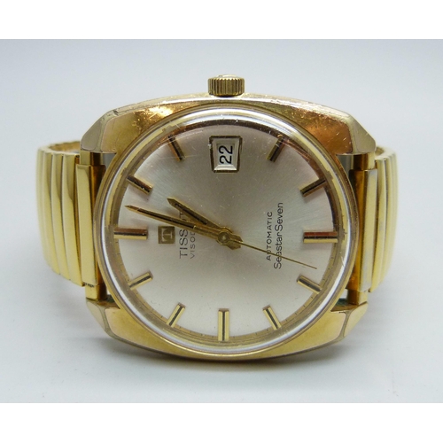 1038 - A Tissot Visodate Seastar Seven gold plated wristwatch with automatic movement