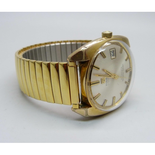 1038 - A Tissot Visodate Seastar Seven gold plated wristwatch with automatic movement