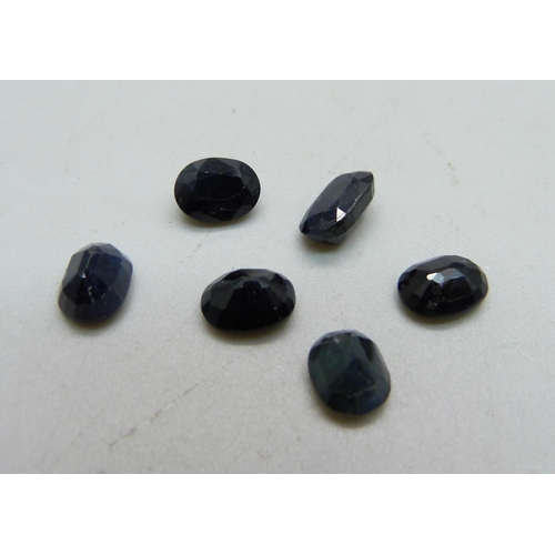 1046 - Six unmounted sapphires, total weight over 11ct