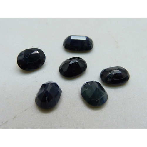 1046 - Six unmounted sapphires, total weight over 11ct