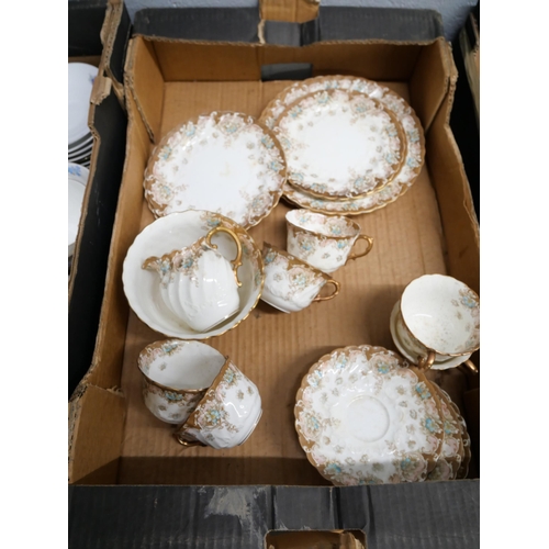 1117 - Two boxes of mixed Edwardian and later teawares **PLEASE NOTE THIS LOT IS NOT ELIGIBLE FOR POSTING A... 