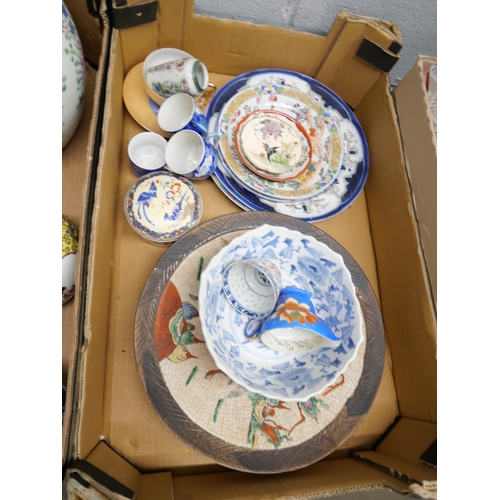 1118 - Two boxes of oriental pottery and china **PLEASE NOTE THIS LOT IS NOT ELIGIBLE FOR POSTING AND PACKI... 