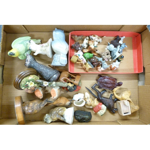 1129 - A box of figures of ladies and a box of small collectable animals **PLEASE NOTE THIS LOT IS NOT ELIG... 