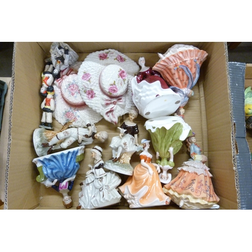 1129 - A box of figures of ladies and a box of small collectable animals **PLEASE NOTE THIS LOT IS NOT ELIG... 