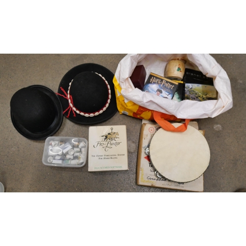 1141 - Assorted items including hats, thimbles, duck figures, DVDs, etc. **PLEASE NOTE THIS LOT IS NOT ELIG... 