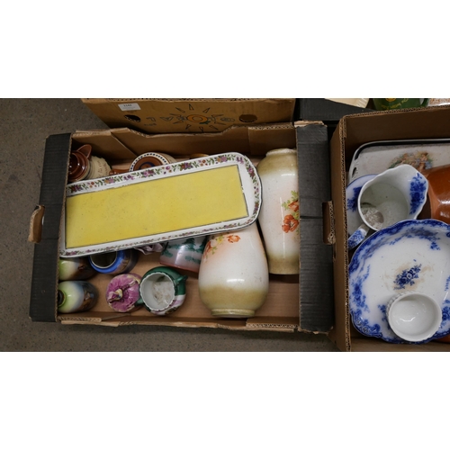 1142 - Seven boxes of mixed decorative china, breweriana, table lamps, etc. **PLEASE NOTE THIS LOT IS NOT E... 