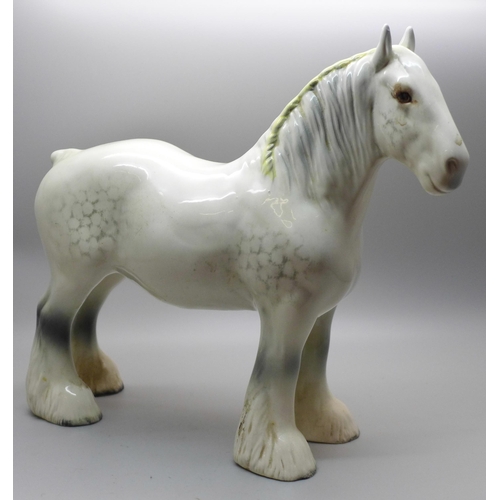 608 - A Beswick dappled grey shire horse