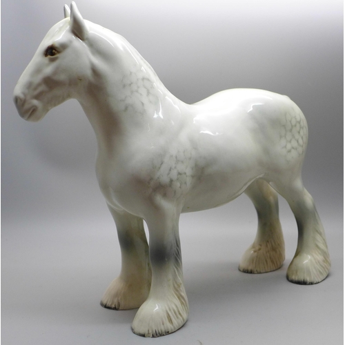 608 - A Beswick dappled grey shire horse