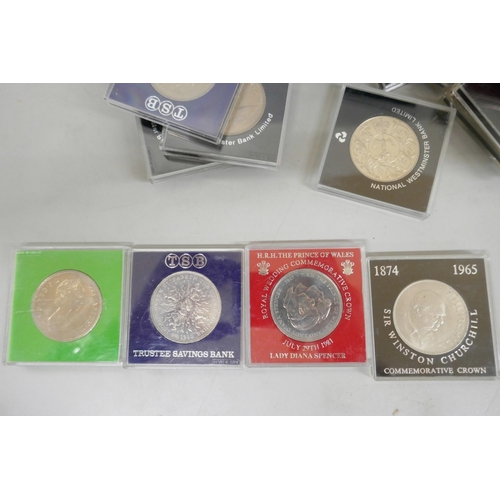 635 - Forty mixed crown coins in cases
