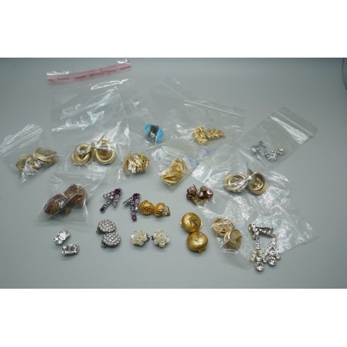 648 - A collection of vintage designer earrings