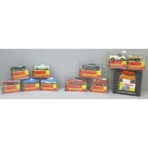 680 - Ten Schuco Piccolo model vehicles, packaged