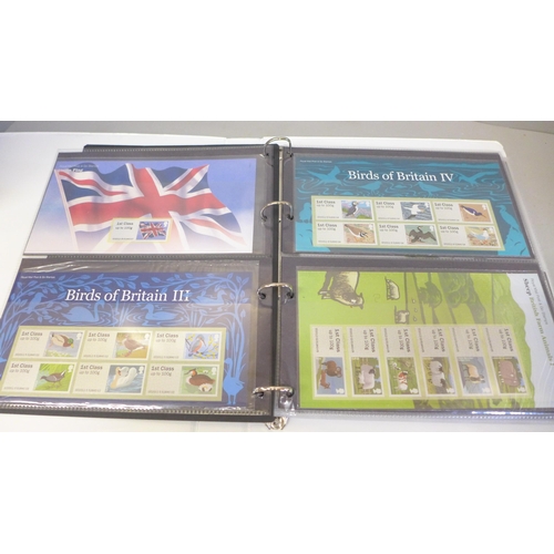 705 - Stamps; an album of GB post and go labels and packs, (face value exceeds £190)