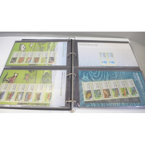 705 - Stamps; an album of GB post and go labels and packs, (face value exceeds £190)