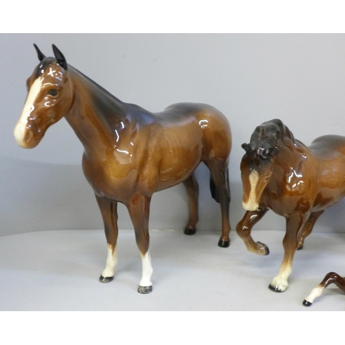 707 - A collection of Beswick mares and foals (6)