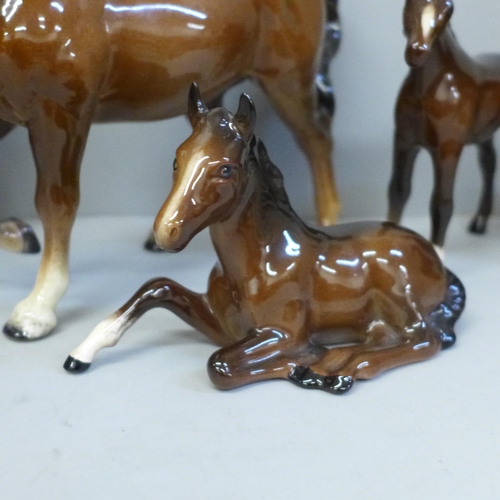 707 - A collection of Beswick mares and foals (6)